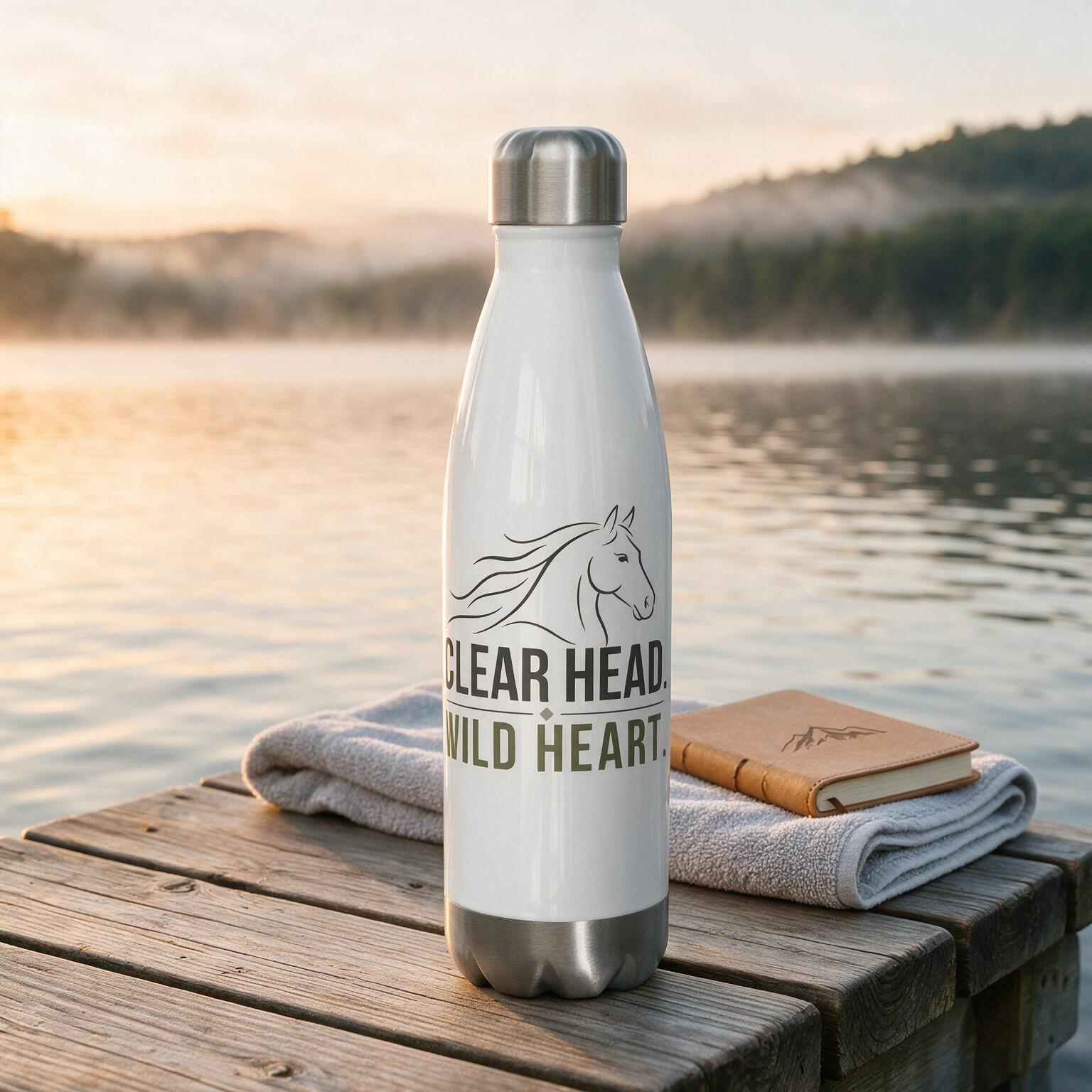 Clear Head. Wild Heart. Stainless Steel Water Bottle | 17 oz Insulated Travel Bottle